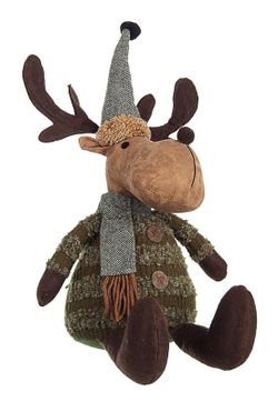 Seated Christmas reindeer mountain seated figure