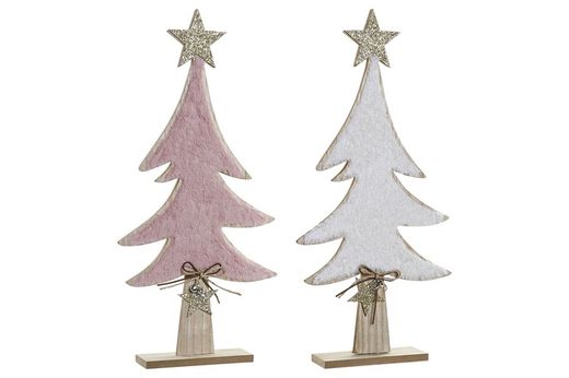 Figura decoración navidad madera arbol y estrella