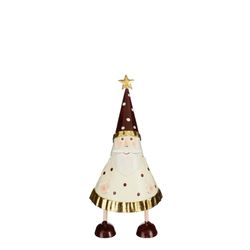 Christmas Decoration Figure Santa Claus White Medium Metallic Edelmann