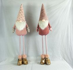 Pink Christmas gnome figure 47 cm