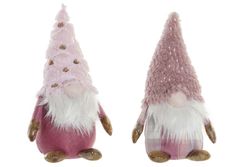 Pink Christmas gnome figure 29 cm
