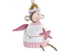 Figurine Fée Rose Doré Noël