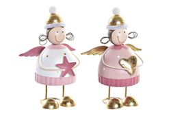 Figur julehavfrue rosa guld jule