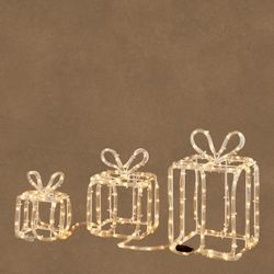 Figura LED de Navidad Regalo Blanco Cálido 240 LED Adaptador y Temporizador 19 x 19 x 31 cm Edelmann