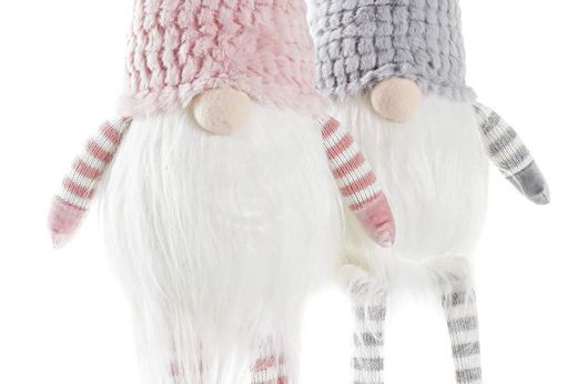 Figura Natal com LED Rosa e Cinza