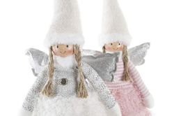 Figur Jule Hønse Pink Hvid Stor