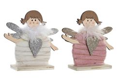 Figur jul trä ängel 15 cm