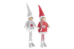 Figur Jul Barn Grå Röd