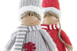 Figur Jul Barn Grå Röd