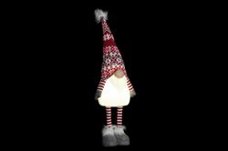 Figur Jul Plysch Gnomo Led Ljus Stor