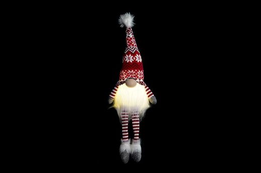 Medium Plush Christmas Gnome Figure with LED Light
