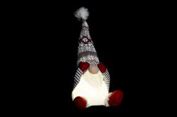 Figura Navidad Peluche Gnomo Luz Led Sentado