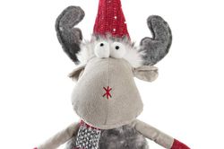 Figur Jul Plysch Ren Röd Sittande