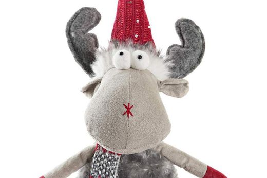 Figur Jul Plysch Ren Röd Sittande