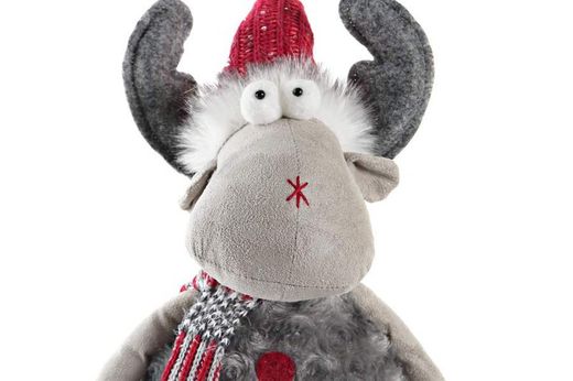 Large Gray Christmas Reindeer Figure
