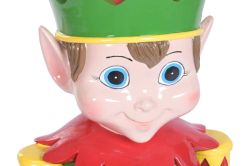 Figura Navideña de Resina 25 x 24.5 x 91.5 Elfo Rojo