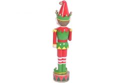 Figura Navideña de Resina 25 x 24.5 x 91.5 Elfo Rojo