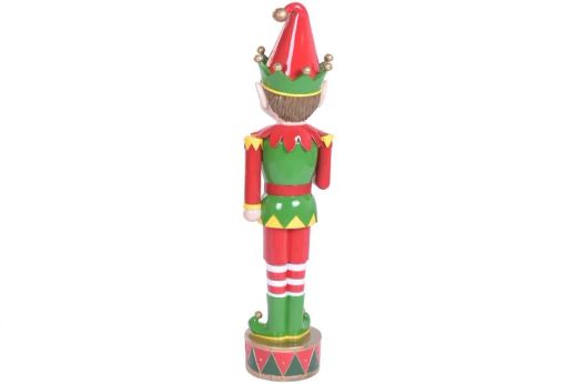 Figura Navideña de Resina 25 x 24.5 x 91.5 Elfo Rojo