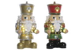 Figura Navideña LED de Resina 22 x 17 x 45.5 Cascanueces 2 Diseños