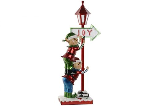 Figura Navideña LED de Resina 35 x 28,5 x 81 FAROLA Elfo