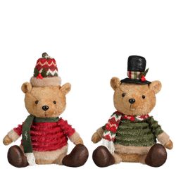 Figura Navideña Oso Rojo blue 27 x 14 x 53 cm Edelmann