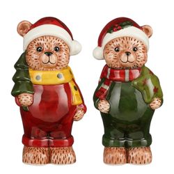 Figura Navideña Oso Rojo Verde 2 Diseños 10 x 8,5 x 20,5 cm Edelmann