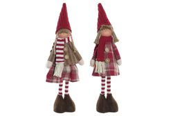 Figura niña navidad roja de pie