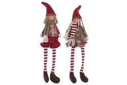 Figur flicka jul röd ben hängande