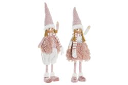 Christmas Girls Figure Chic Pink 16x8x53