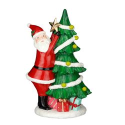 Figura Papá Noel Árbol Rojo 19 x 15 x 30 cm Edelmann