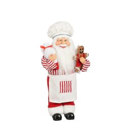 Figura Papá Noel Cocinero Rojo 30 x 20 x 60 cm Edelmann