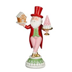 Figura Papá Noel Jengibre Rosa 20 x 12 x 33,5 cm Edelmann
