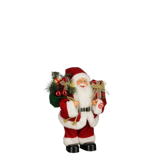 Figura Papá Noel Rojo con Música y Movimiento a Pilas 20 x 10 x 30 cm Edelmann