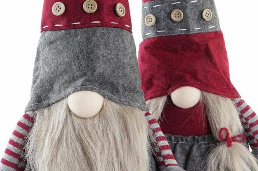 Julefigur Plys, skægget, mellemstor