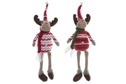Medium red Christmas reindeer figure 50 cm