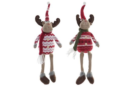Figura reno navidad rojo 50 cms mediano
