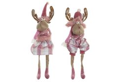 Christmas reindeer figure pink glittering