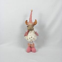Pink Christmas reindeer figure 65 cm