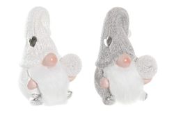 Terrakottafigur Jul Gnom med LED-ljus