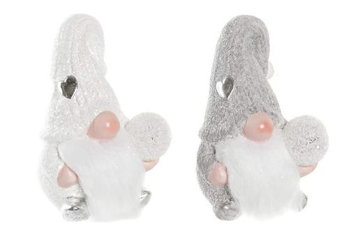 Terrakottafigur Jul Gnom med LED-ljus