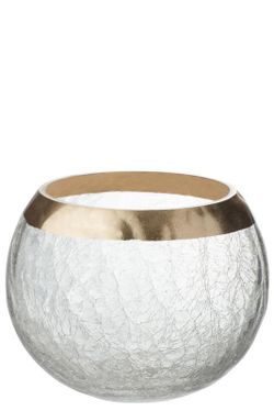 Fotosforo portavela Dorado Cristal Redondo Navidad