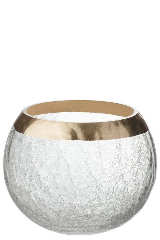 Golden Round Crystal Candle Holder Christmas