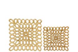 Large Square Aluminum Gold Tray Special Christmas