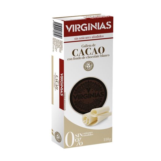 White Chocolaet Cookie 0% without Added Sugar Virginias 110 grs