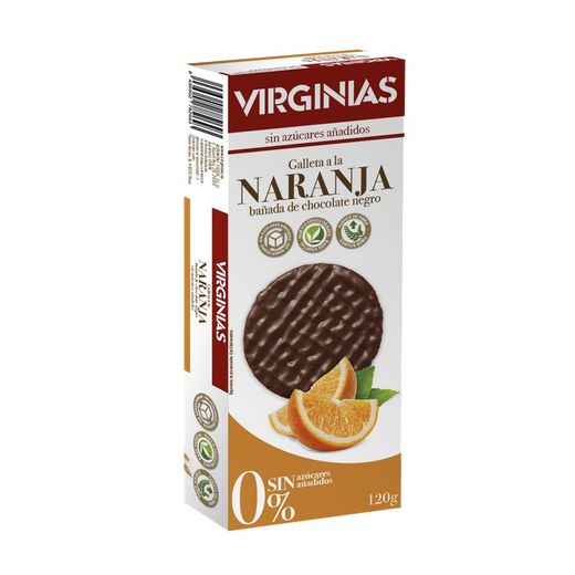 Biscotti Al Cioccolato All'Arancia 0% Senza Zuccheri Aggiunti Virginias 120 gr