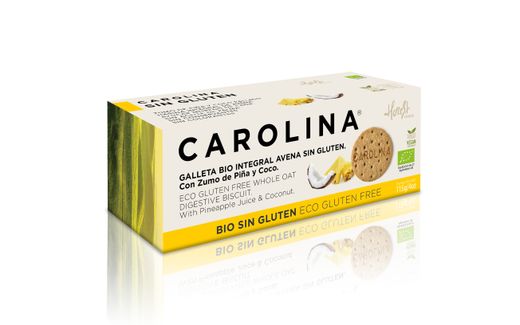 Biscoito sem glúten bio aveia carolina abacaxi 115 grs