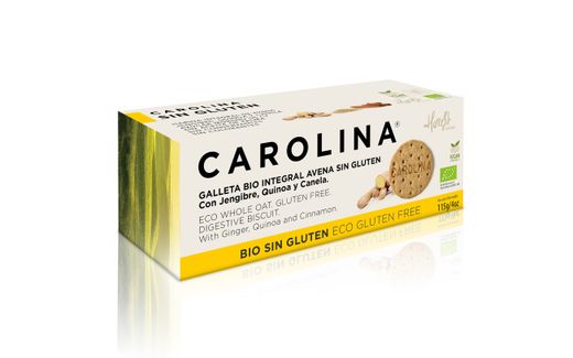 Biscoito sem glúten bio aveia quinoa carolina 115 grs