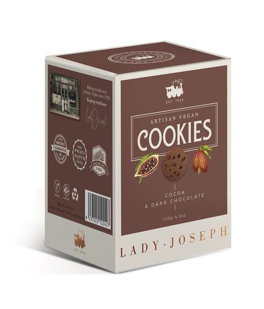 Wegańskie ciasteczka kakaowe i gorzka czekolada Lady Joseph 130 gr