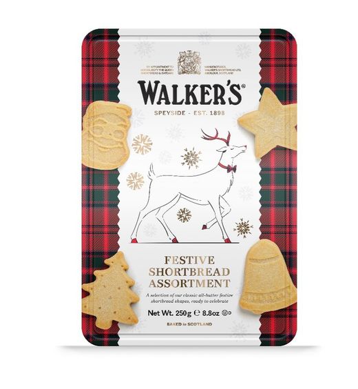 Walkers Christmas Cookies Μεταλλικό Κουτί 250 g Ειδικό Δώρο