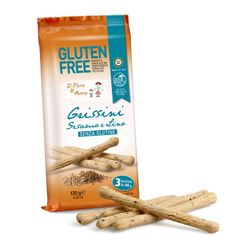 Grissini Sin Gluten con Sesamo y Lino 120 Grs Artesano Italia Il Pane di Anna